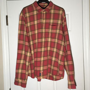 XL Abercrombie Red/Green Plaid Flannel Button-down